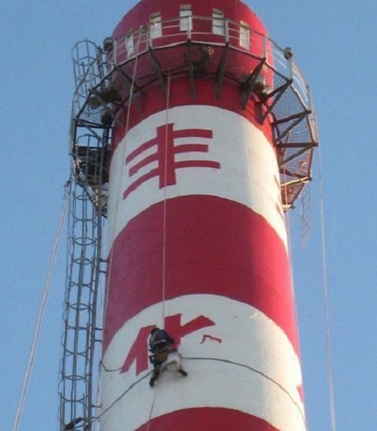 煙囪刷航標(biāo)寫字施工技術(shù)流程